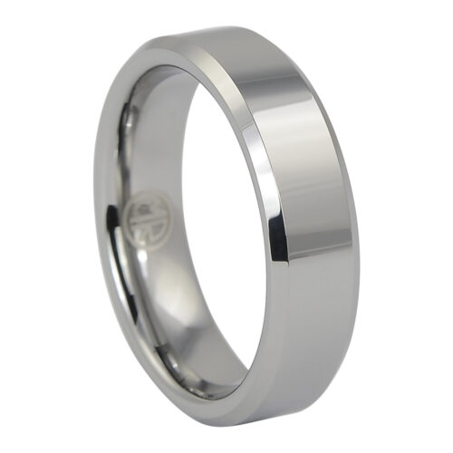 Polished Flat Tungsten Wedding Ring