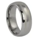 Dome Polished 8mm Tungsten Ring with Brushed Center Line Accents
