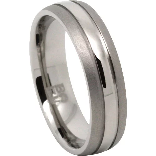 Slimmer Two-Tone 6mm Titanium Ring