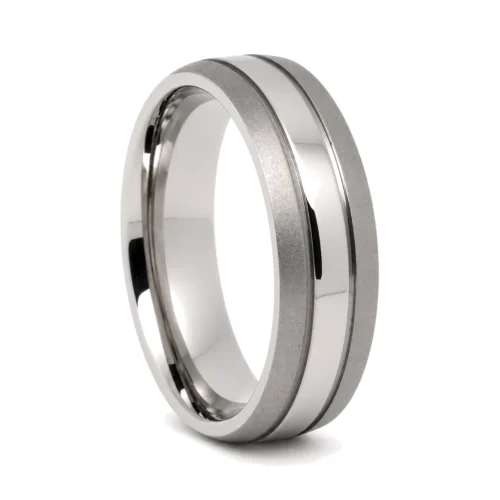 Slimmer Two-Tone 6mm Titanium Ring