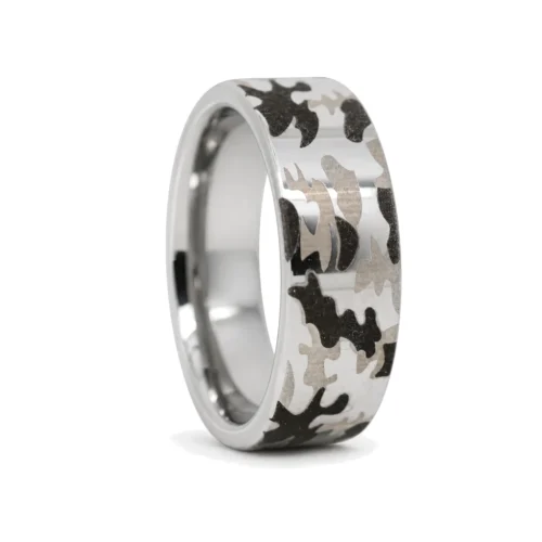 Flat "Camo" 8mm Tungsten Ring