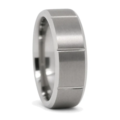 Brushed Tungsten 8mm Mens Wedding Ring