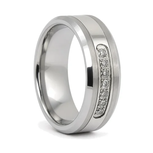 Tungsten Mens Engagement 8mm Ring