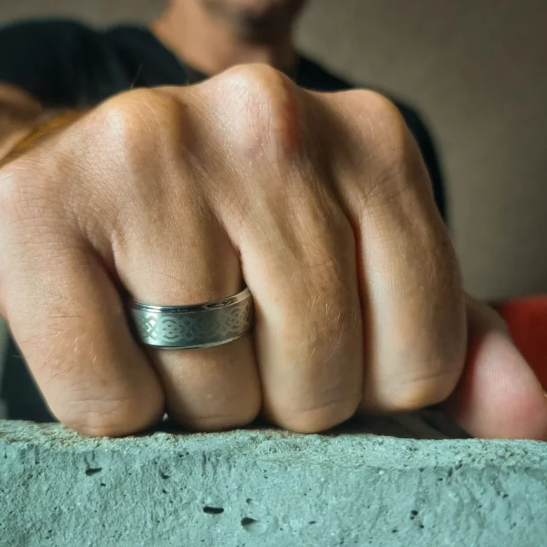 Satin Finish Celtic 8mm Tungsten Ring