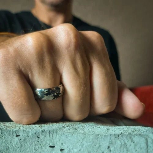 8mm Rounded “Camo” Tungsten Ring