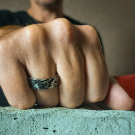 FTR-071-Tungsten-Mens-Ring Flat “Camo” 8mm Tungsten Ring