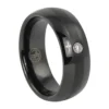 Black 8mm Tungsten Ring With Single Stone