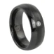Black 8mm Tungsten Ring With Single Stone