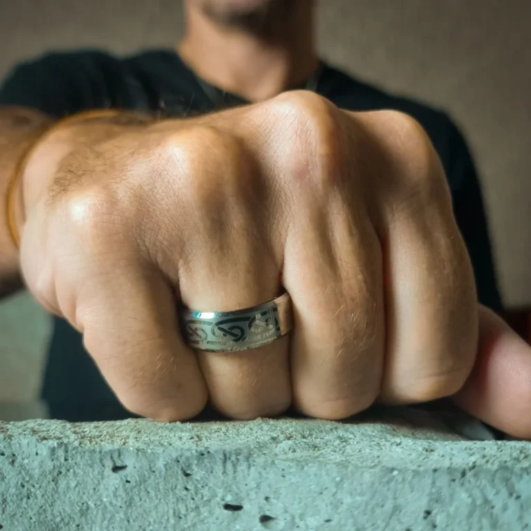 Tungsten 8mm Mens Ring With Celtic Pattern