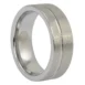Brushed Tungsten 8mm Mens Ring With Offset Groove