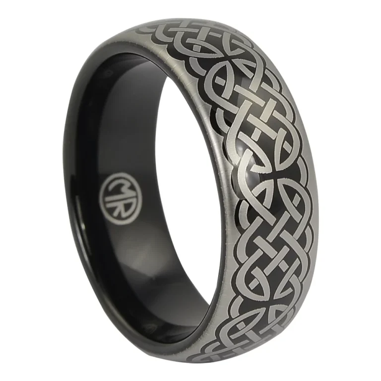Black Celtic 8mm Mens Tungsten Ring