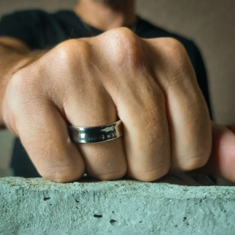 Concave 7mm Polished Tungsten Mens Wedding Ring