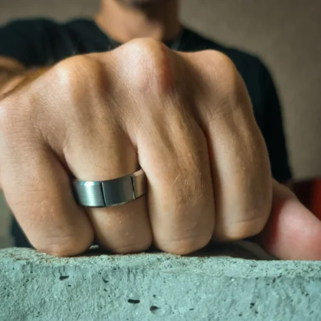 FTR-080-Tungsten-Mens-Ring Brushed Tungsten 8mm Mens Wedding Ring