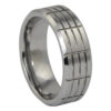 Mens Grooved Tungsten Ring-2
