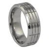 Mens Grooved 8mm Tungsten Ring