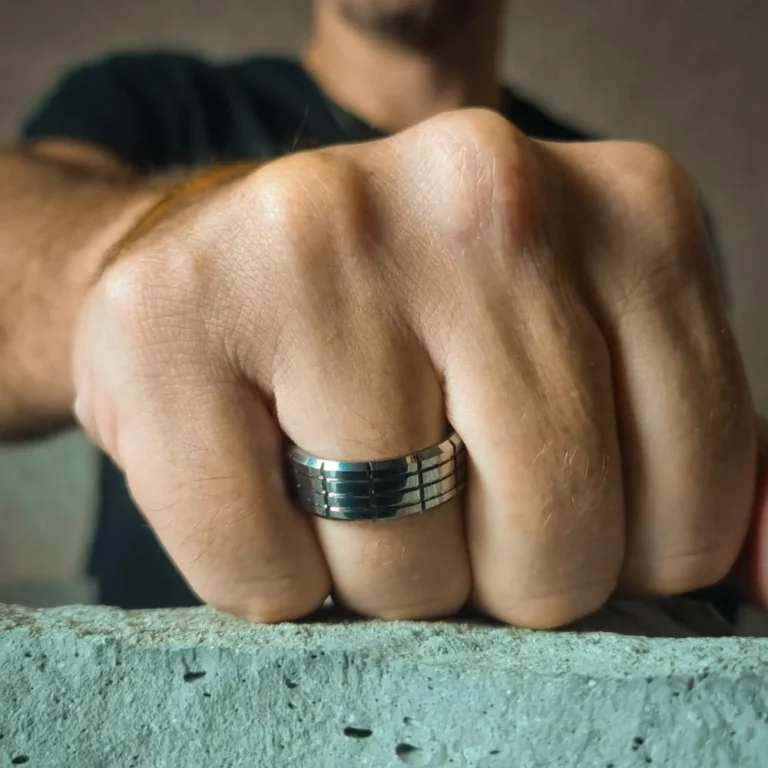 Mens Grooved 8mm Tungsten Ring