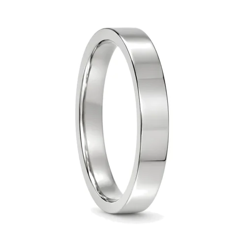 Custom 3mm Polished Flat Titanium Mens Wedding Ring