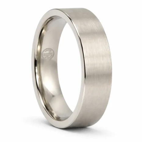 CTIBF6-Custom-Made-6mm-Brushed-Flat-Titanium-Mens-Wedding-Ring-1 Titanium Ring