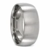 Custom wide brushed titanium ring