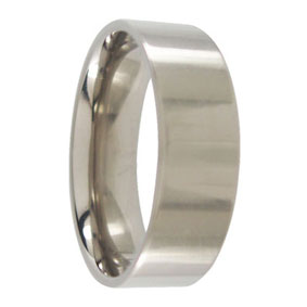 7mm Polished Titanium Mens Ring