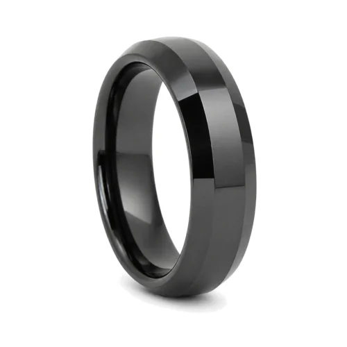 Polished Ceramic 7mm Mens Wedding Ring