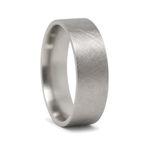 Wide "Comet" 8mm Titanium Mens Ring