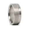 Wide "Comet" Grooved Titanium Mens Ring