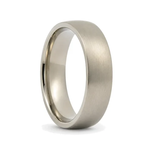 Satin Mens Titanium 6mm Wedding Ring