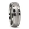 "Comet" Titanium 7mm Mens Ring With Twin Grooves