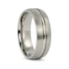Satin Finish 6mm Titanium Wedding Ring With Polished Centerline