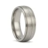 Satin Finish Grooved Titanium 7mm Wedding Ring