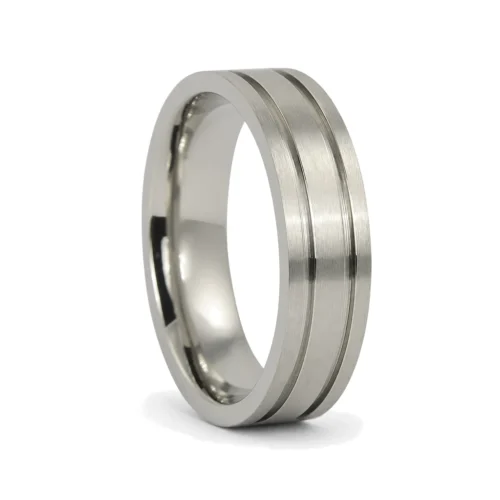 Satin Finish 6mm Titanium Mens Wedding Ring