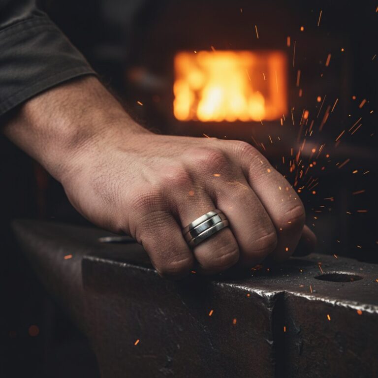 Dual Finish 6mm Titanium Mens Ring