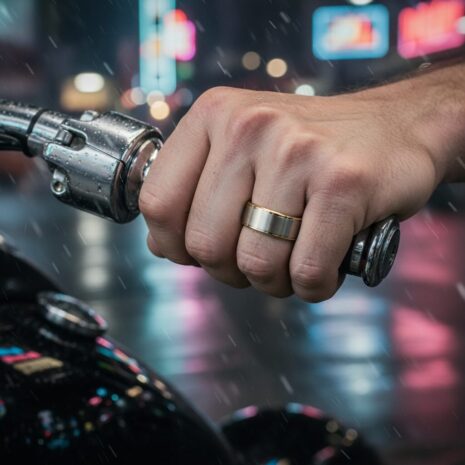 ITR-071-Mens-Titanium-Ring-with-Gold-Edge-Motorcycle-Rider ITR-071-Mens-Titanium-Ring-with-Gold-Edge-Motorcycle-Rider