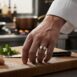 ITR-106-Polished-Titanium-Mens-Ring-with-Gold-Edge-1-Chef