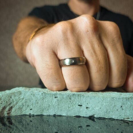 ITR-111-Titanium-Ring Titanium Mens Engagement Ring 6mm With Single Stone