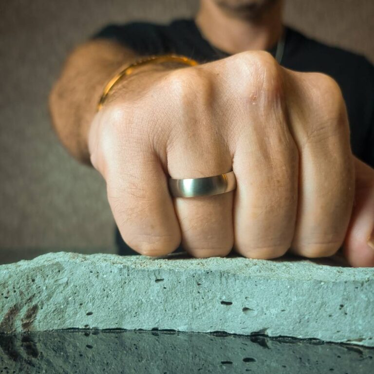 Satin Mens Titanium 6mm Wedding Ring