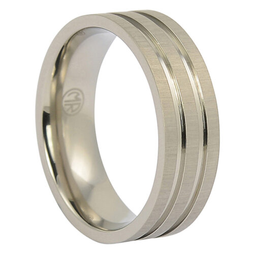 itr-118-brushed-titanium-mens-ring-with-twin-grooves