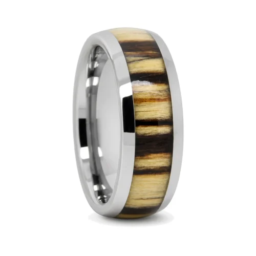 Koa Wood Tungsten 8mm Mens Ring