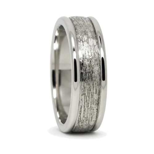 Titanium 6mm Mens Wedding Ring With Carved Centreline