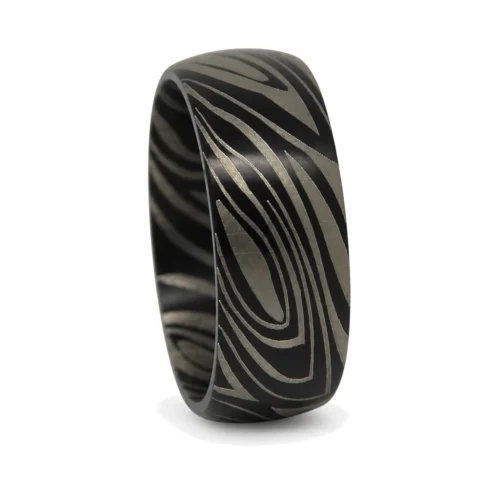 Wide Black Nebula Titaniumn 9mm Mens Ring