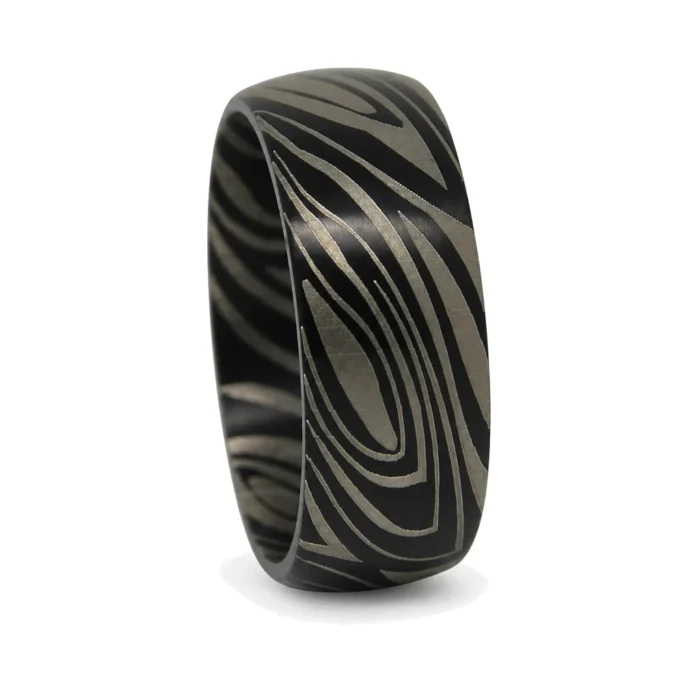 Wide Black Nebula Titaniumn 9mm Mens Ring