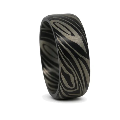 Flat Black Nebula Titanium 8mm Mens Ring