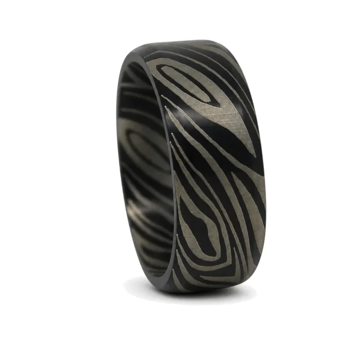 Flat Black Nebula Titanium 8mm Mens Ring