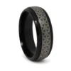 Celtic Patterned Black Titanium 7mm Ring