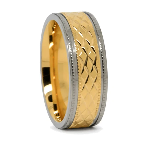 Gold Plated Titanium Mens 8mm Wedding Ring