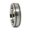 Titanium 7mm Wedding Ring With Twin Black Grooves