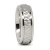 Titanium 7mm Wedding Ring With Hammered Centerline