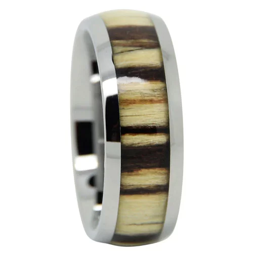 Koa Wood Tungsten 8mm Mens Ring