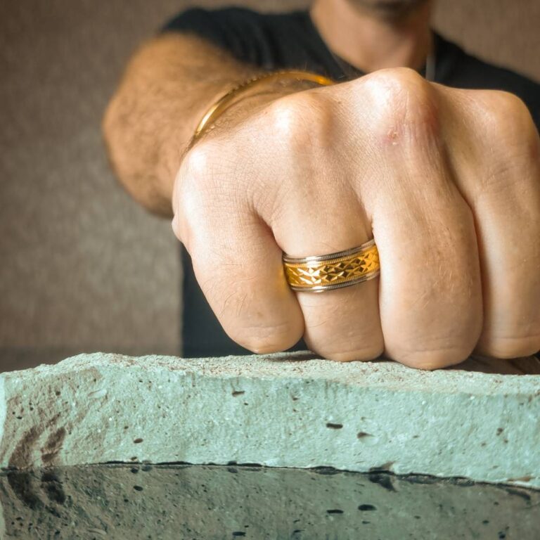 Gold Plated Titanium Mens 8mm Wedding Ring